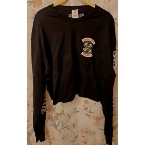 Riverdale Long Sleeve Crop Top T-Shirt South Side Serpents Sz XL NWT